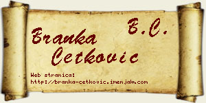 Branka Ćetković vizit kartica